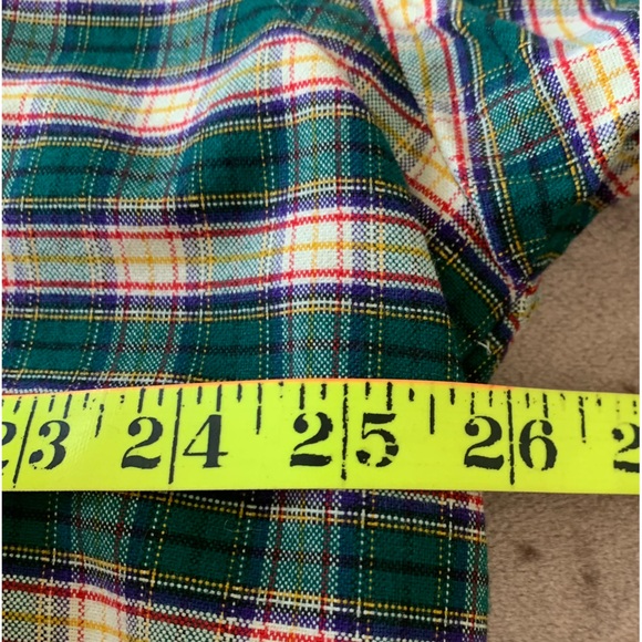 Ralph Lauren Mens SZ M Green Plaid Cotton Button Down “Big Shirt” - Picture 10 of 11